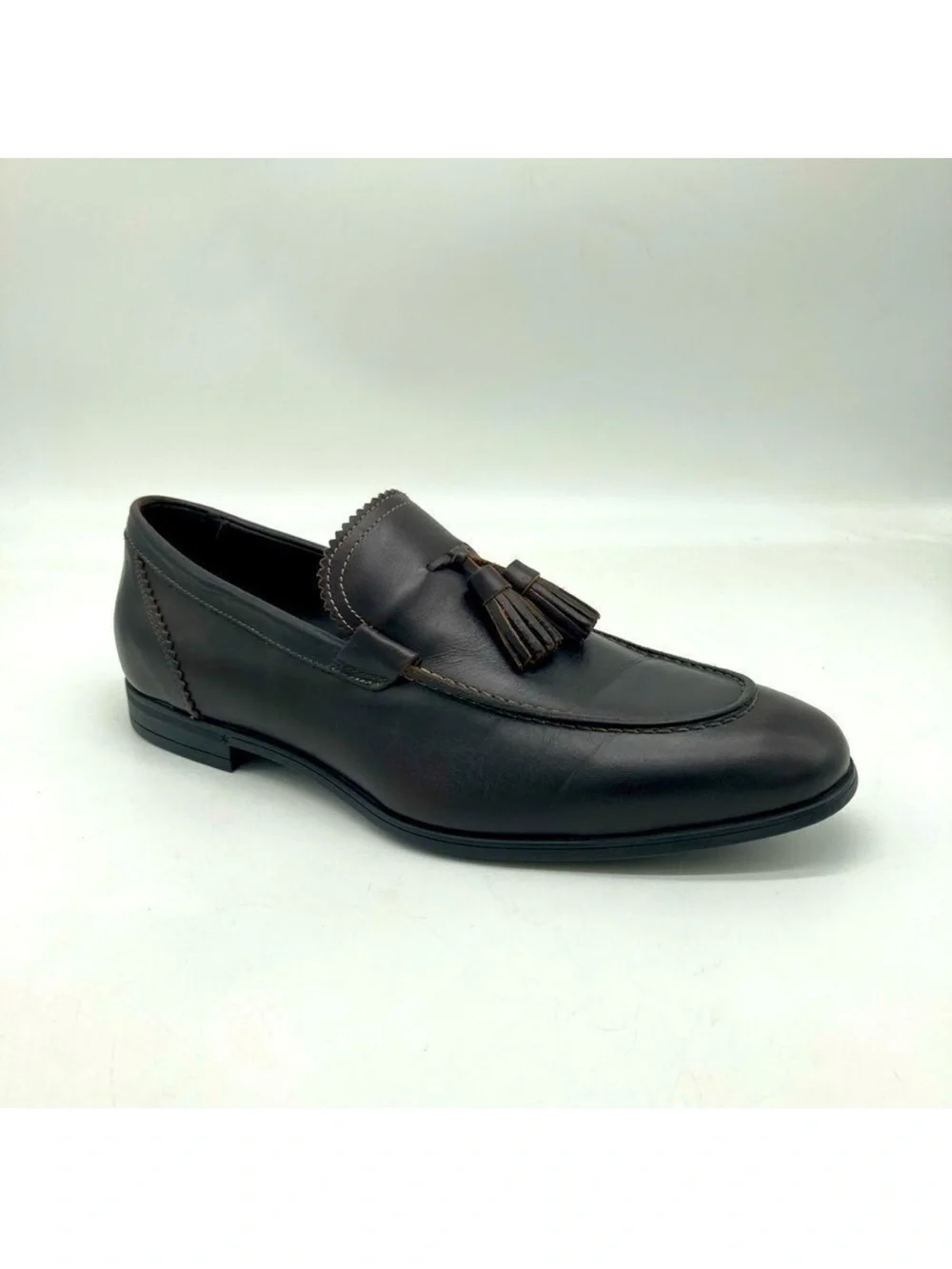 Bruno Magli Berna Men’s Brown Leather Tassel Loafers Size 8 Made in Italy